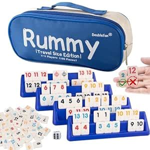 Doublefan Mini Rummy Set - Travel Size Game With Portable Bag, 106 ...