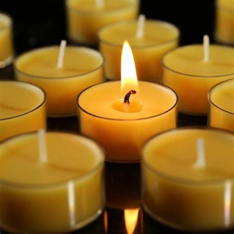 Amazon.com: Beeswax Tealight Candles, Natural Beeswax Candles Bulk (4-5 ...