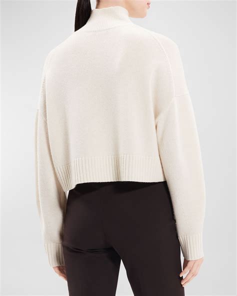 Theory Cropped Cashmere Pullover Sweater | Neiman Marcus
