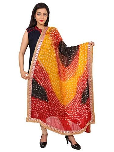 Buy NS Creation Art Silk BANDHEJ Multi Coloured Dupatta With Zari ...