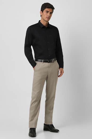 Buy Men Black Slim Fit Embroidered Full Sleeves Party Shirt Online ...