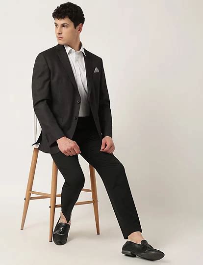 Striped Lapel Collar Blazer