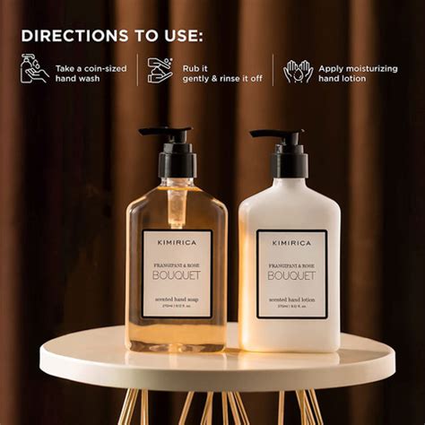 KIMIRICA Bouquet Luxury Hand Wash & Lotion Hand Care Duo Gift Box, 100% ...