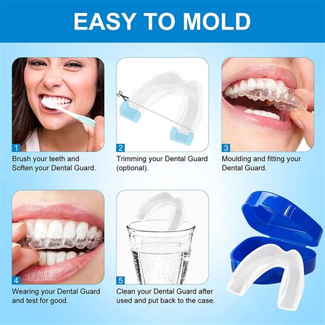 Moldable Mouth Guards for Night Teeth Clenching - TMJ Relief, Bruxism Prevention - Custom Fit, 4 ...