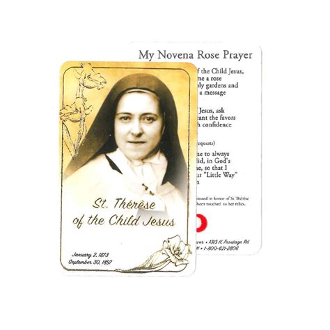 Prayer To St Therese For A Rose at Stanley Blake blog