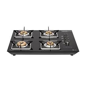 Surya Flame Apollo Square Hob Top | Gas Stove 4 Burners | Manual Glass ...