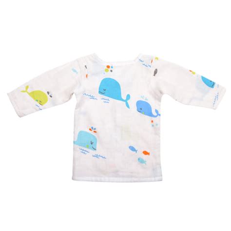 Baby Unisex Organic Cotton Muslin Full Sleeves Jhabla & Payjama | Blue ...