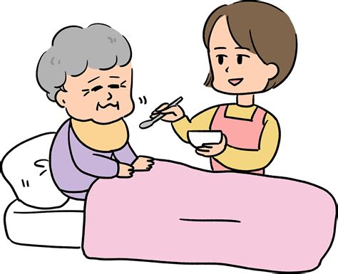 看病されているおばあさんのイラスト - ONWAイラスト