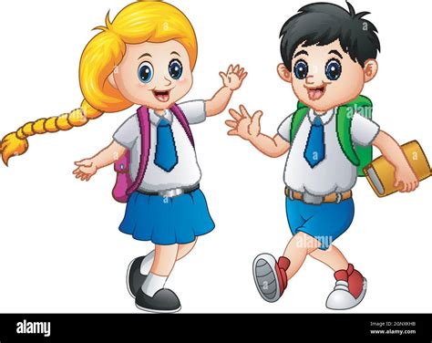 Children Going To School Animated