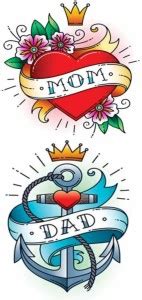 Ordershock Heart Mom Dad Men and Women Waterproof Temporary Body Tattoo ...