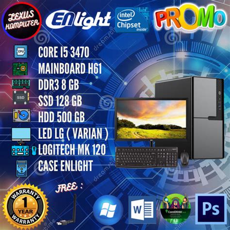 Jual PC KOMPUTER KANTOR SEKOLAH PAKET LED LG 19 INCH I5 3470 DDR3 8 GB ...