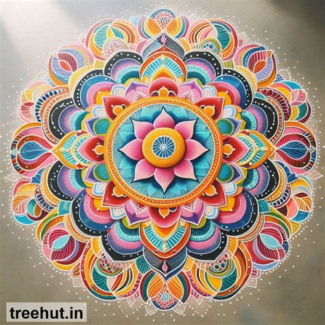 Colorful Rangoli designs, patterns on the floor, Free Diwali Decorations