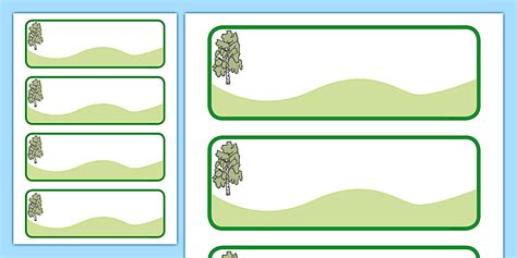 Birch Tree Themed Editable Drawer-Peg-Name Labels (Colourful)