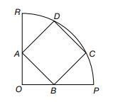 In the given figure, Q P R is quadra circle and A B C D is a square ...