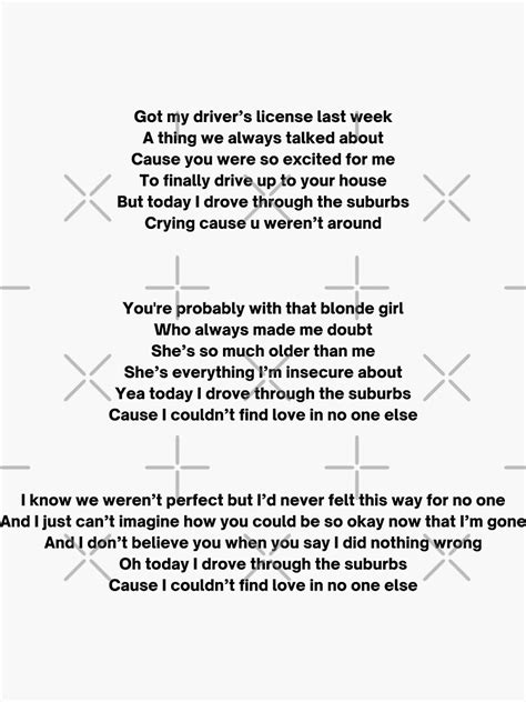Image result for Drivers License Lyrics Clean Version