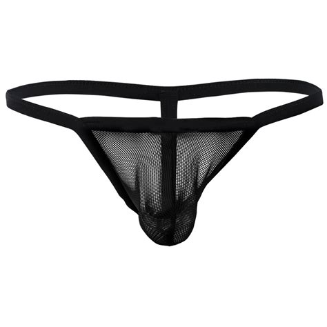 Buy TiaoBug Men's Mesh See-Through G-String Bikini Bulge Pouch Briefs T ...