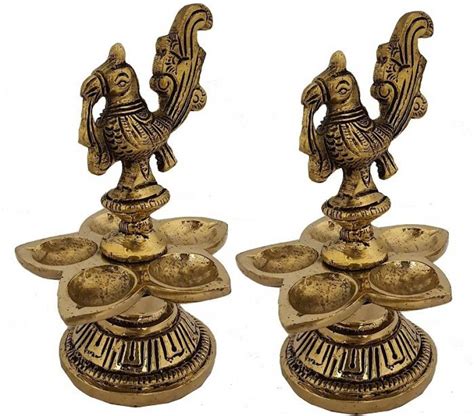 Divine Mantra Indian Diwali Oil Lamp Pooja Diya Brass Light Puja ...