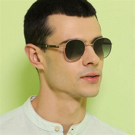 Shop online for Gold Brown Tortoise Green Gradient Full Rim Round ...