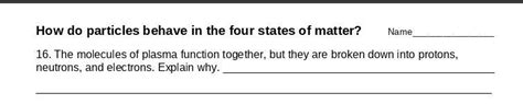 How do particles behave in the four states of matter? - Brainly.in