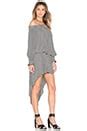 Norma Kamali Peasant Hi Low Dress in Black & White | REVOLVE