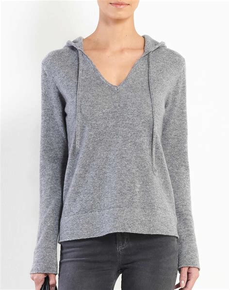 Women's Cashmere V Neck Hoodie | MaisonCashmere