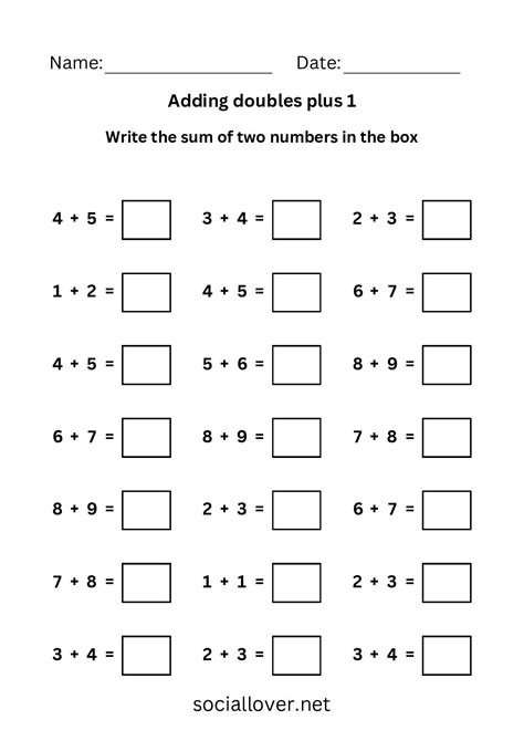 Image result for Plus 1 Math Worksheets