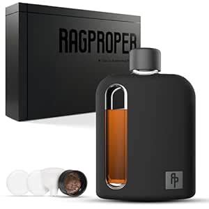 Modern Glass Hip Flask for Whiskey and Spirits (Double Shot 240ml ...