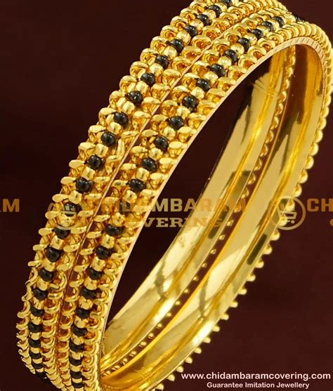 Buy 2.8 Size Latest Design Black Beads Bangle Karimani Bangles for Women