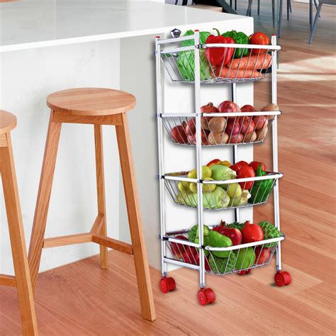 Stainless Steel Fruits & Vegetables Trolley For Kitchen (Mogra ...