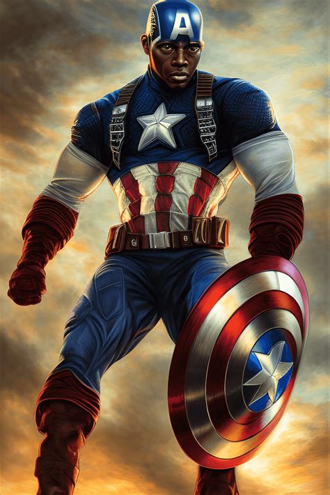 African American Captain America Posing 8k Resolution Graphic ...