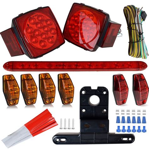 Buy Submersible LED Trailer Lights Kit Waterproof Square Stop Turn Tail ...