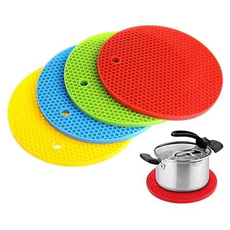 Angelware Multipurpose Silicon Round Hot Mat for Kitchen and Dining/Hot ...