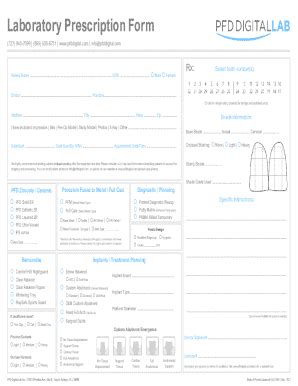 Fillable Online Laboratory Prescription Form Fax Email Print - pdfFiller