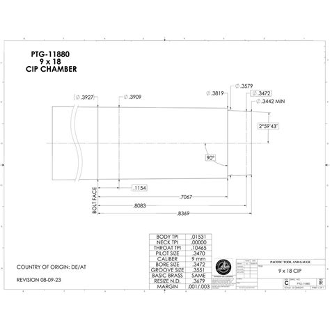 9 x 18 CIP Finish Chamber Reamer-SO11880F
