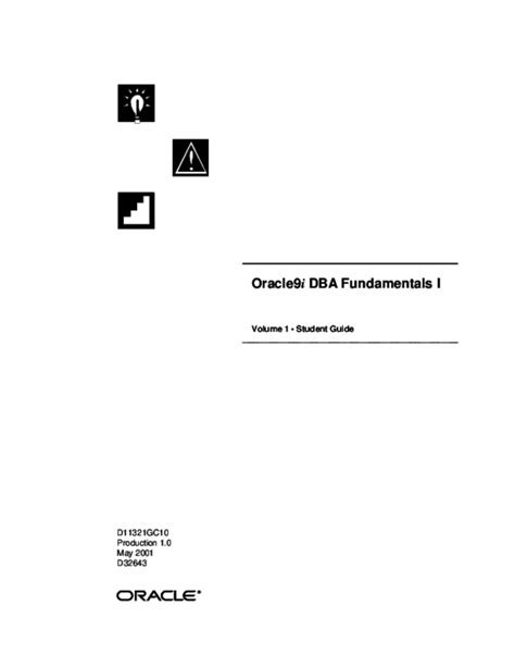 (PDF) ORACLE9i DBA Fundamentals 1 I | Bhavya Unnikrishnan - Academia.edu