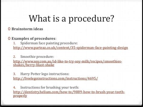 Image result for Writing a Procedure Example