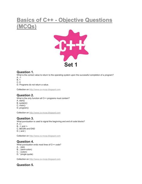 C++ Objective Type Questions 的图像结果