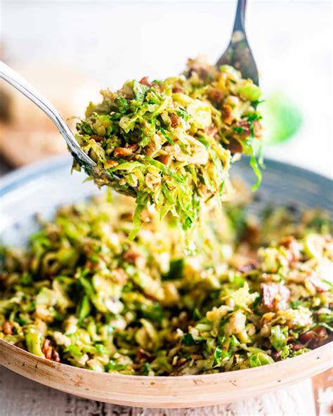 Shredded brussels sprouts with spicy mustard vinaigrette – Artofit