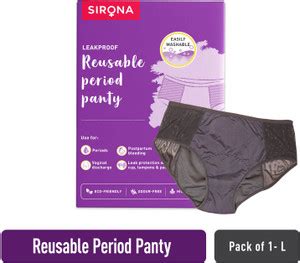 SIRONA Leakproof Reusable Period Panty for Women Pack of 1 - Large |360 ...