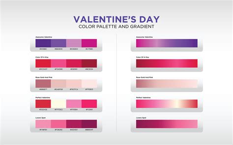 color palette and gradient for valentines day 16330946 Vector Art at ...