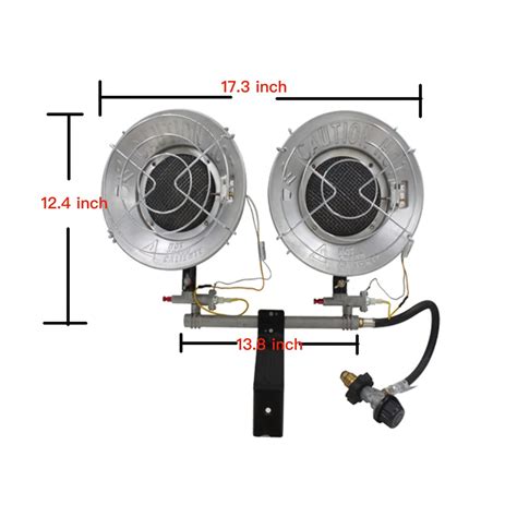 AWSINE 30,000 BTU Double Tank Top Outdoor Propane Heater Double Burner ...