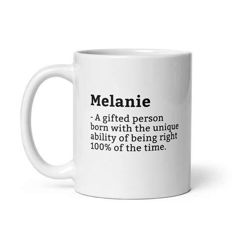 Sarcastic Melanie Mug-melanie Definition Mug-funny Melanie Mug ...