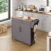 Jarenie Gray Mdf Base with Mdf Wood Top Rolling Kitchen Island (18-in x ...