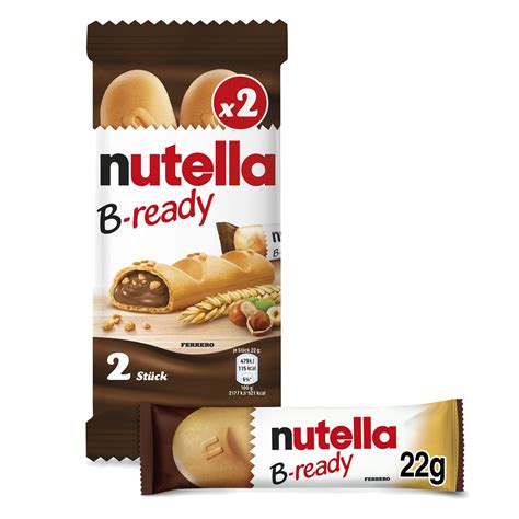 Nutella B-Ready, 2 Count, Crispy Wafer Bread Stick with Creamy Hazelnut ...