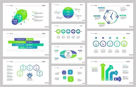 Ten production slide templates set | Free Vector