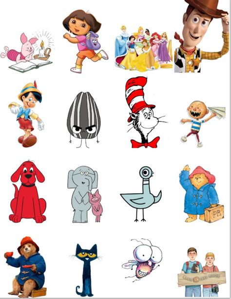 100 Book Character Posters No Border or Background! - Etsy | Children's ...