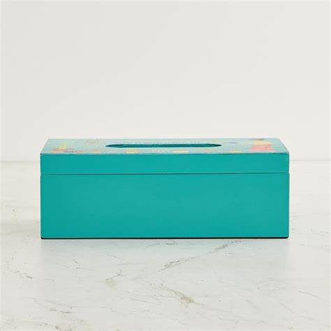 Buy Raisa Urban Jungle Blue Printed Tissue Holder - 24x13x8cm from Home ...