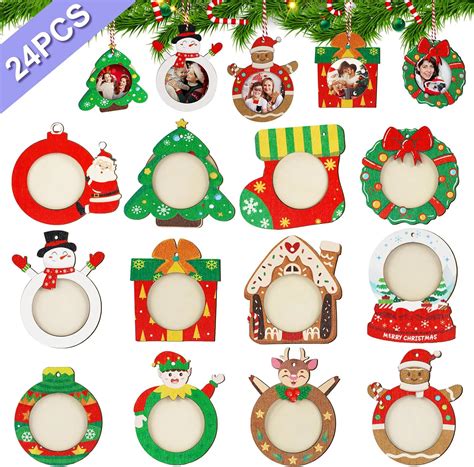 Amazon.com - OurWarm 24Pcs Christmas Picture Frame Ornament Bulk DIY ...