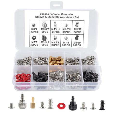 228pcs Personal Computer Screws & Standoffs Set Assortment Kit Computer ...