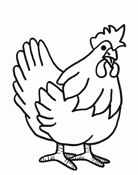 Coloring Page Of A Chicken - Coloring Home